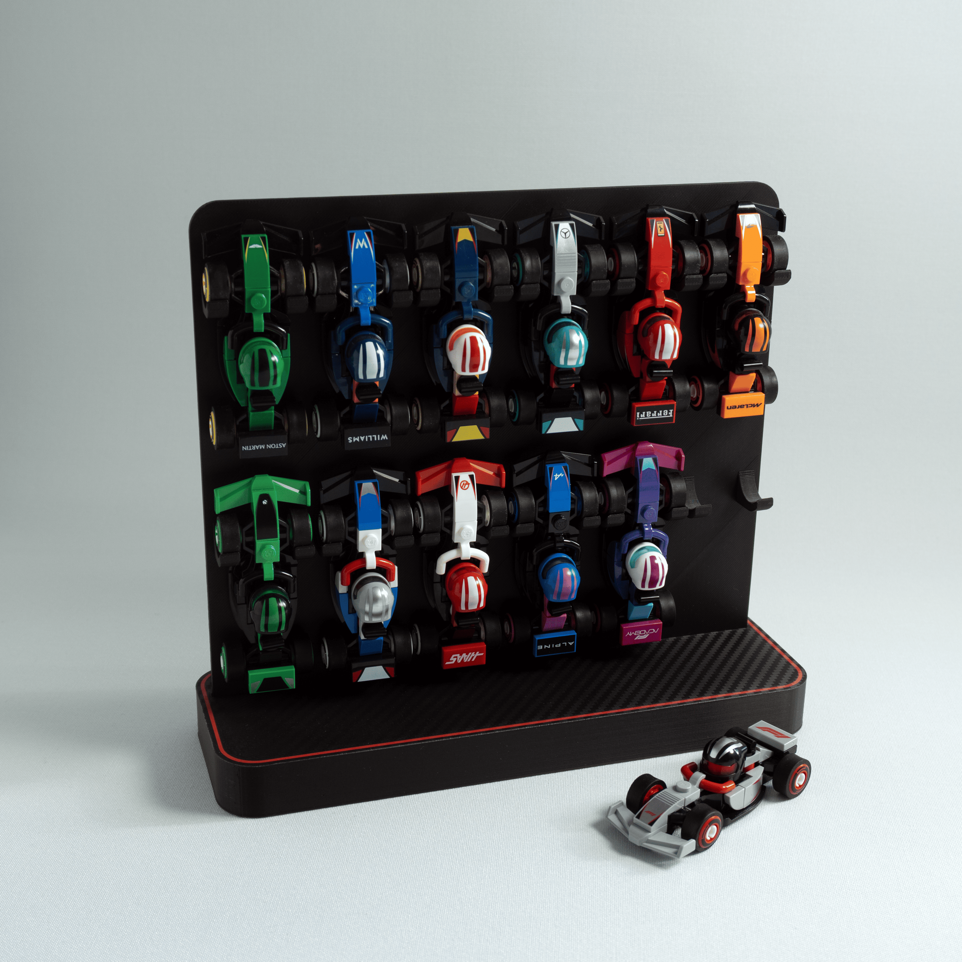 Displaystandaard voor LEGO® F1 miniauto's
