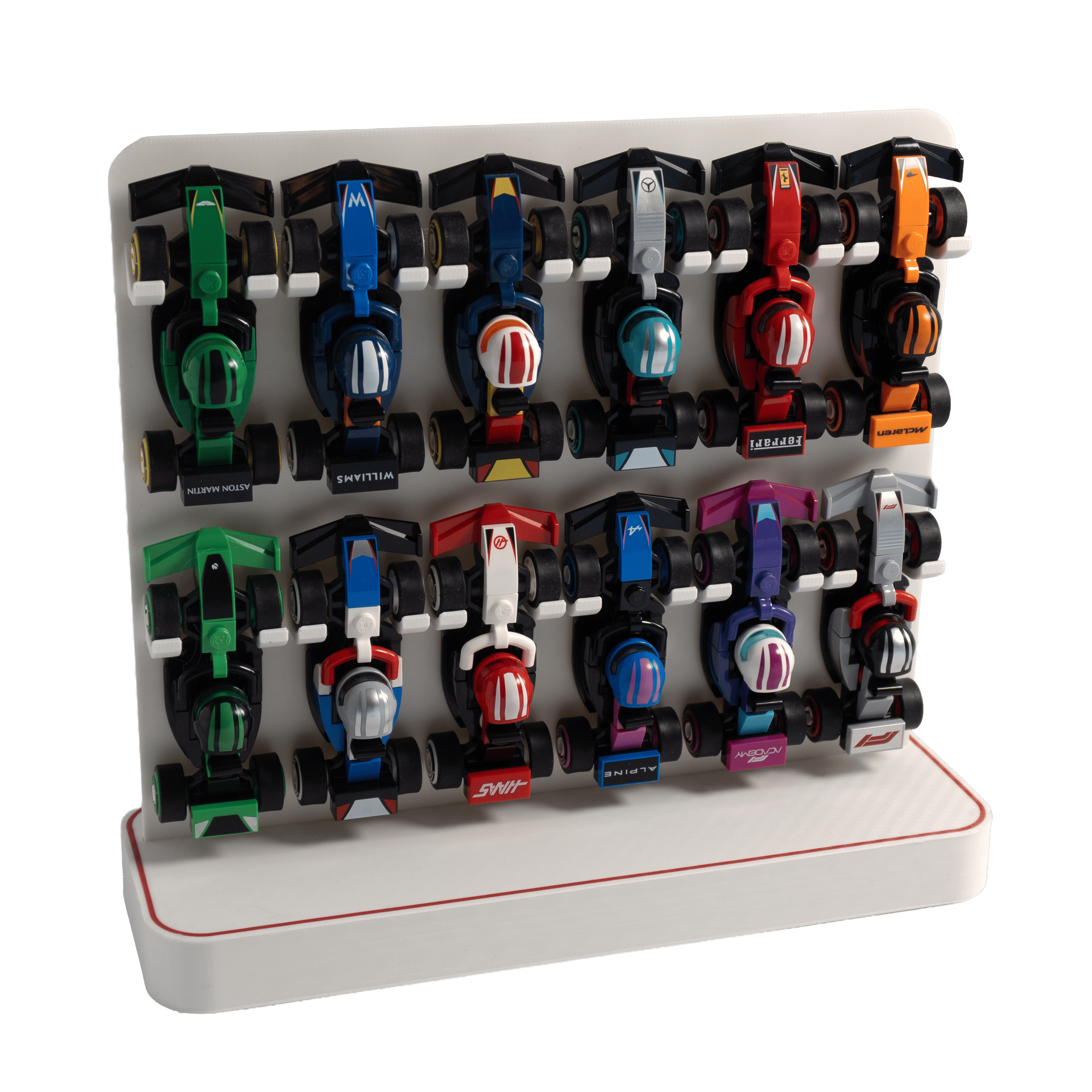 Displaystandaard voor LEGO® F1 miniauto's