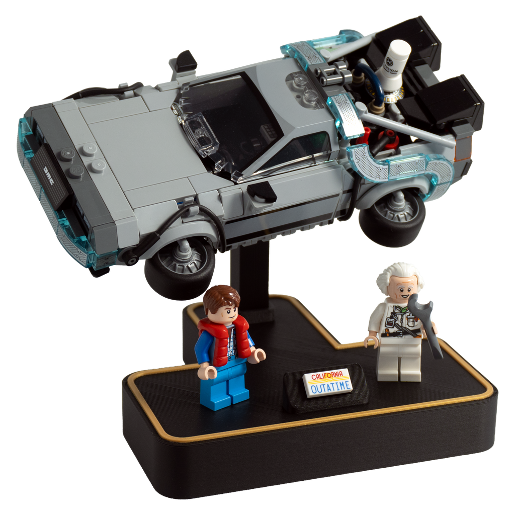 Stand voor de LEGO® Back to the Future® Delorean auto